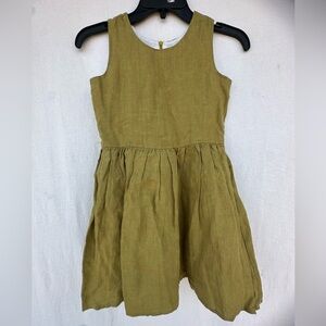 Mabel +Honey 100%linen Olive Green Sleeveless Dress #A1